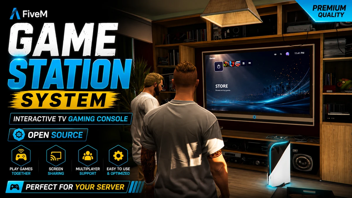 Game Station System FiveM | Interactive TV Gaming Console | Open Source